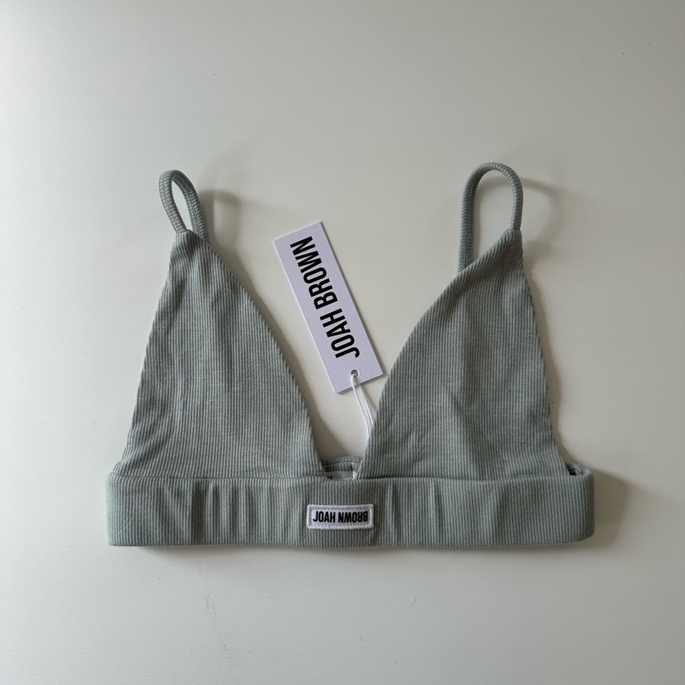 Joah Brown Triangle Bralette Ribbed
